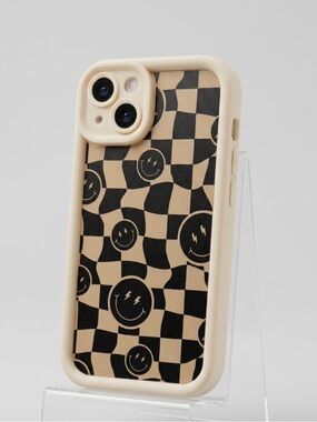 Retro Wavy Checkered 🙂 Face iPhone 13 Case